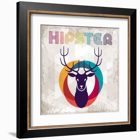 Hipster Background In Retro Style-incomible-Framed Art Print