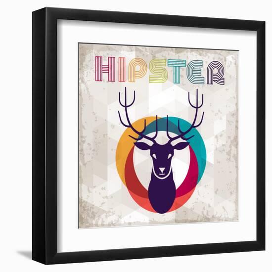 Hipster Background In Retro Style-incomible-Framed Art Print