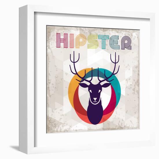 Hipster Background In Retro Style-incomible-Framed Art Print