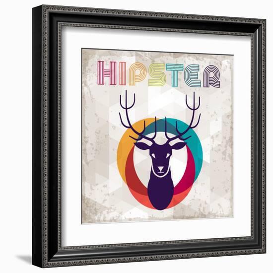 Hipster Background In Retro Style-incomible-Framed Art Print