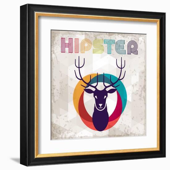 Hipster Background In Retro Style-incomible-Framed Art Print