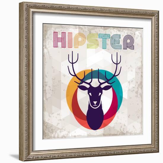 Hipster Background In Retro Style-incomible-Framed Art Print