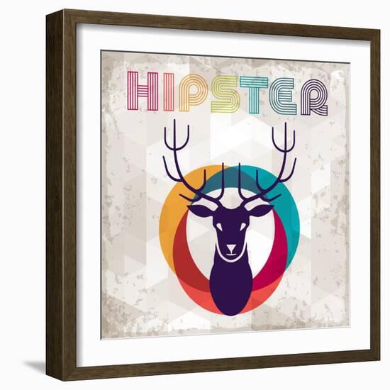 Hipster Background In Retro Style-incomible-Framed Art Print