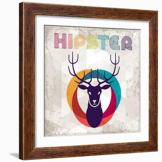 Hipster Background In Retro Style-incomible-Framed Art Print