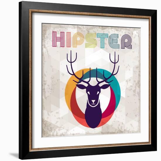 Hipster Background In Retro Style-incomible-Framed Art Print