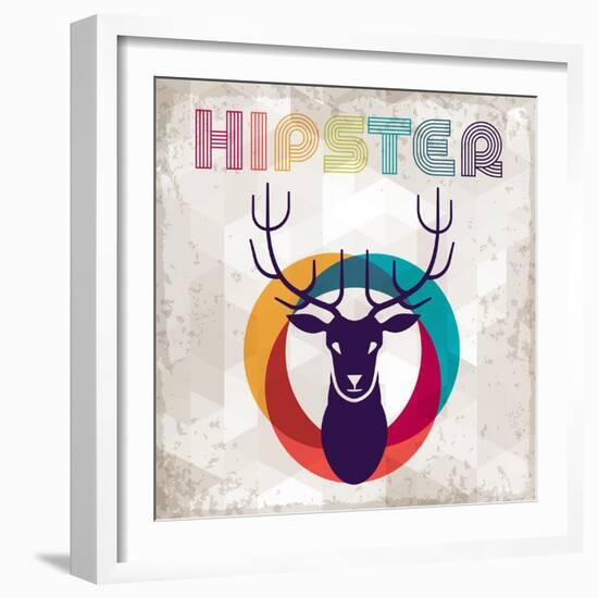 Hipster Background In Retro Style-incomible-Framed Art Print