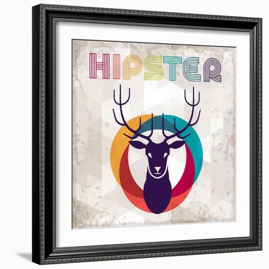 Hipster Background In Retro Style-incomible-Framed Art Print