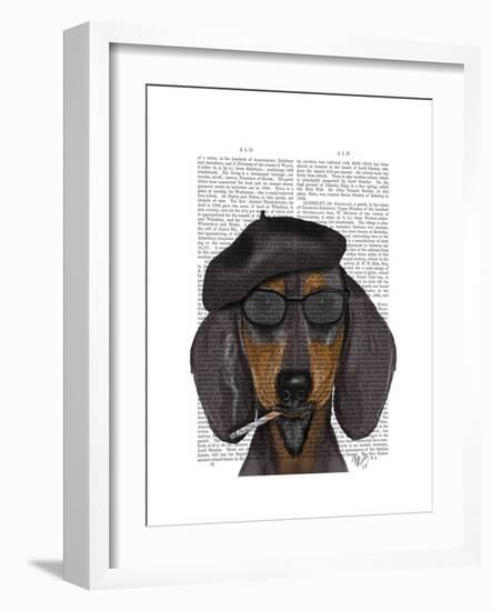 Hipster Dachshund Black and Tan-Fab Funky-Framed Premium Giclee Print