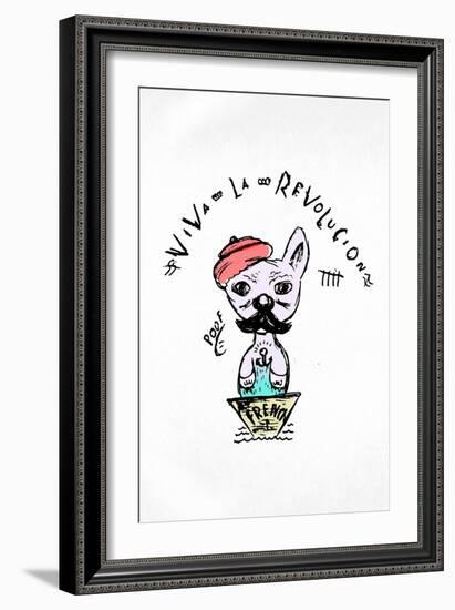 Hipster Frenchie-null-Framed Art Print