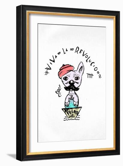 Hipster Frenchie-null-Framed Art Print