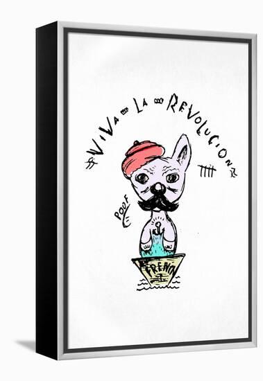 Hipster Frenchie-null-Framed Stretched Canvas