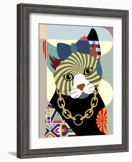 Hipster Kitty-Lanre Adefioye-Framed Giclee Print