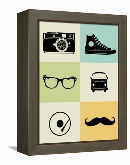 Hipster Mix Poster-NaxArt-Framed Stretched Canvas