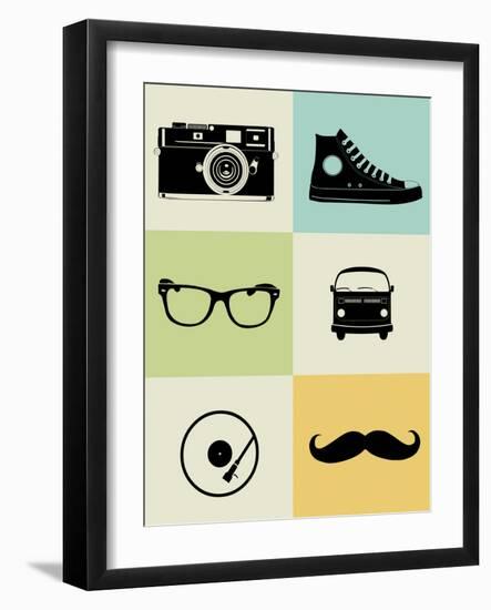 Hipster Mix Poster-NaxArt-Framed Art Print