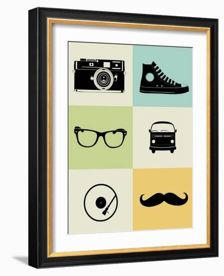 Hipster Mix Poster-NaxArt-Framed Art Print