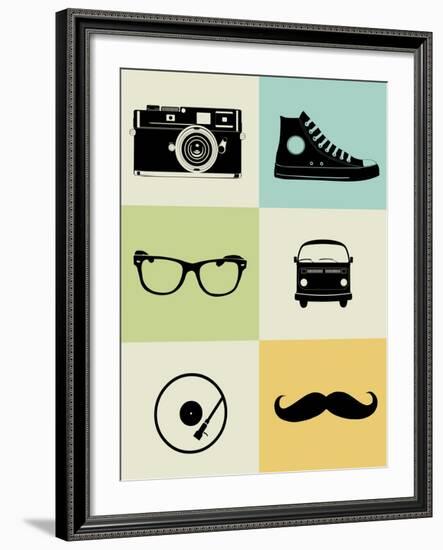 Hipster Mix Poster-NaxArt-Framed Art Print