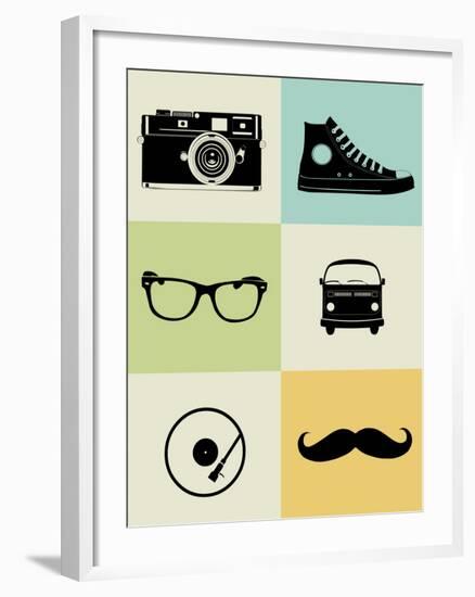 Hipster Mix Poster-NaxArt-Framed Art Print