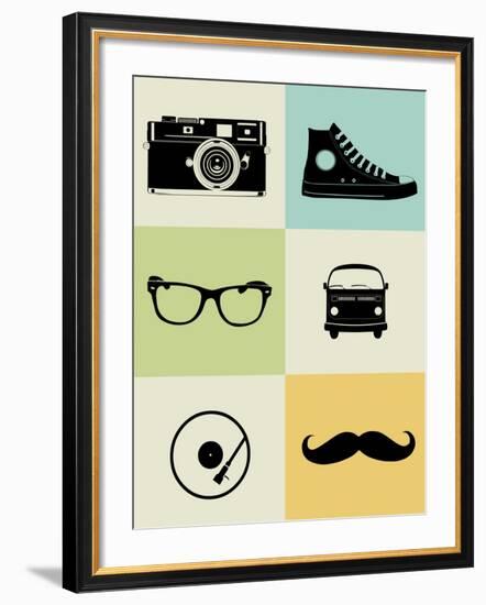 Hipster Mix Poster-NaxArt-Framed Art Print