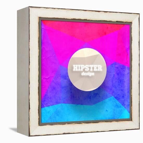 Hipster Mosaic Background, Hipster Theme Paper Triangles Label-Ozerina Anna-Framed Stretched Canvas