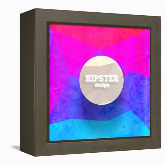 Hipster Mosaic Background, Hipster Theme Paper Triangles Label-Ozerina Anna-Framed Stretched Canvas