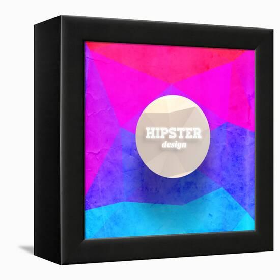 Hipster Mosaic Background, Hipster Theme Paper Triangles Label-Ozerina Anna-Framed Stretched Canvas