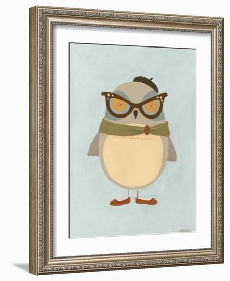 Hipster Owl I-Erica J. Vess-Framed Art Print