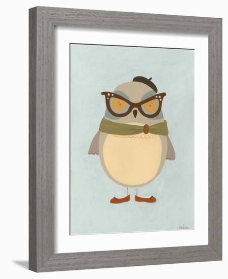 Hipster Owl I-Erica J. Vess-Framed Art Print