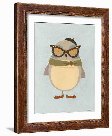 Hipster Owl I-Erica J. Vess-Framed Art Print