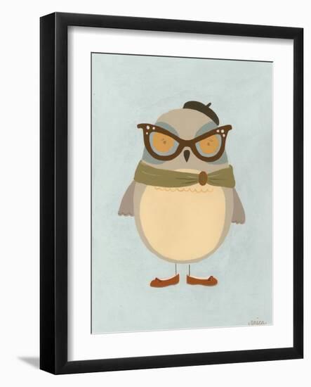 Hipster Owl I-Erica J. Vess-Framed Art Print