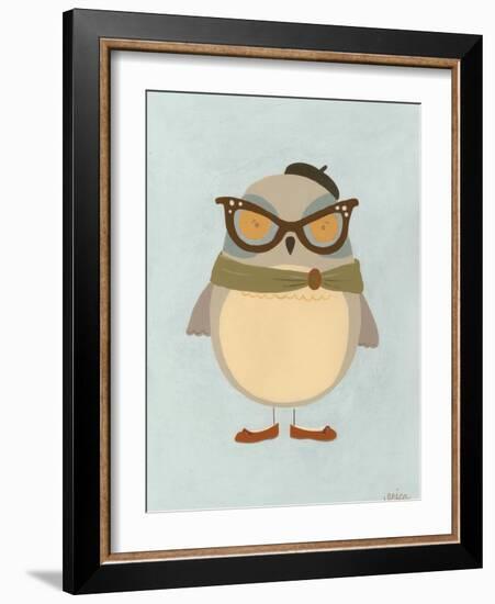 Hipster Owl I-Erica J. Vess-Framed Art Print