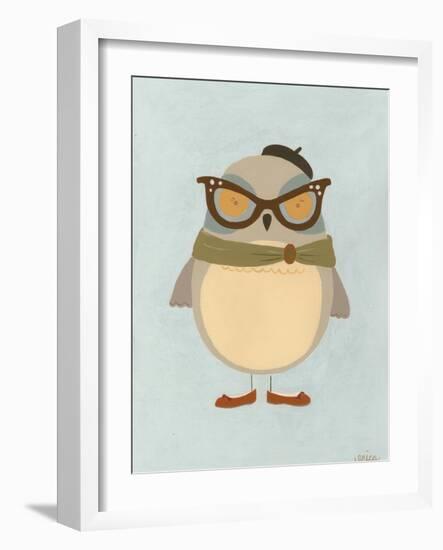 Hipster Owl I-Erica J. Vess-Framed Art Print