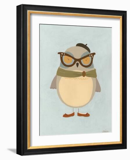 Hipster Owl I-Erica J. Vess-Framed Art Print