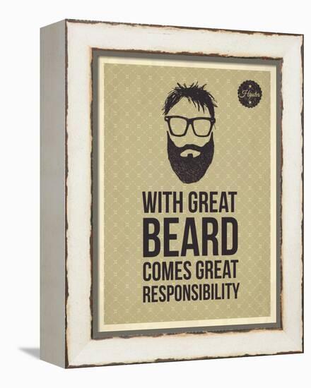 Hipster Quotes: with Greate Beard Comes Great Responsibility-ONiONAstudio-Framed Stretched Canvas