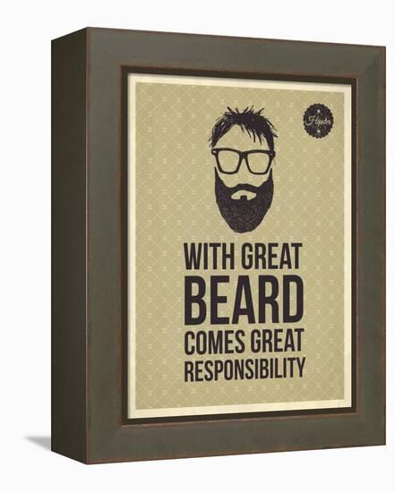 Hipster Quotes: with Greate Beard Comes Great Responsibility-ONiONAstudio-Framed Stretched Canvas