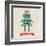 Hipster Robot Toy Icon And Illustration-Marish-Framed Art Print