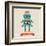 Hipster Robot Toy Icon And Illustration-Marish-Framed Art Print