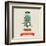 Hipster Robot Toy Icon And Illustration-Marish-Framed Art Print