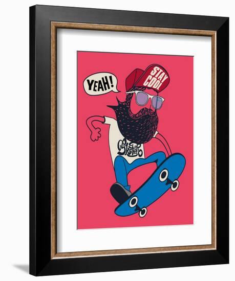 Hipster, Skater Vector Design-braingraph-Framed Art Print