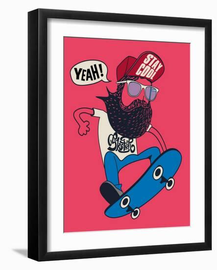 Hipster, Skater Vector Design-braingraph-Framed Art Print