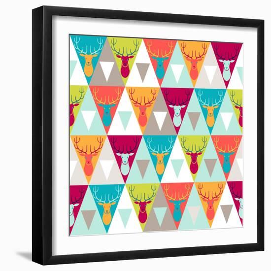 Hipster Style Seamless Pattern-incomible-Framed Art Print