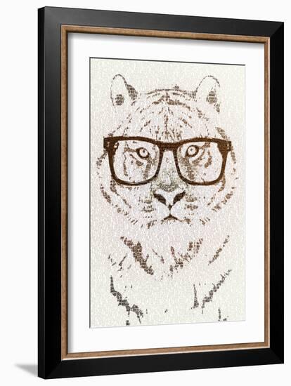 Hipster Tiger-Paula Belle Flores-Framed Art Print