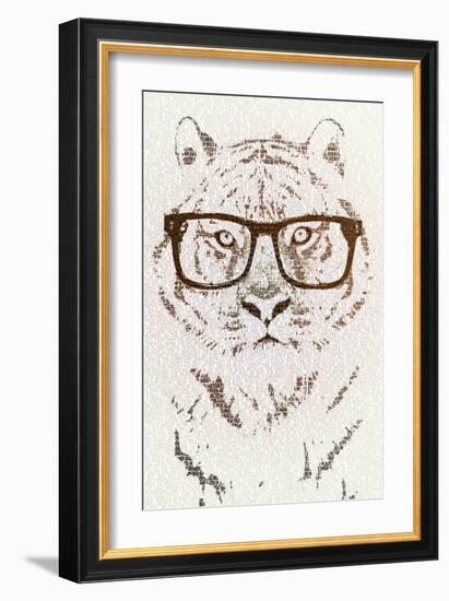 Hipster Tiger-Paula Belle Flores-Framed Art Print