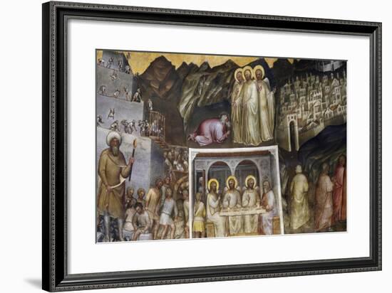 Hiram and Construction of Tower of Babel, Abraham Hosting Three Angels, Sodom and Gomorrah-Giusto de' Menabuoi-Framed Giclee Print