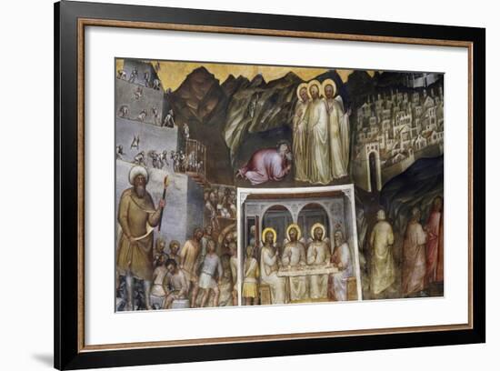 Hiram and Construction of Tower of Babel, Abraham Hosting Three Angels, Sodom and Gomorrah-Giusto de' Menabuoi-Framed Giclee Print