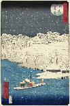 Night Rain at Makura Bridge, November 1861-null-Framed Giclee Print