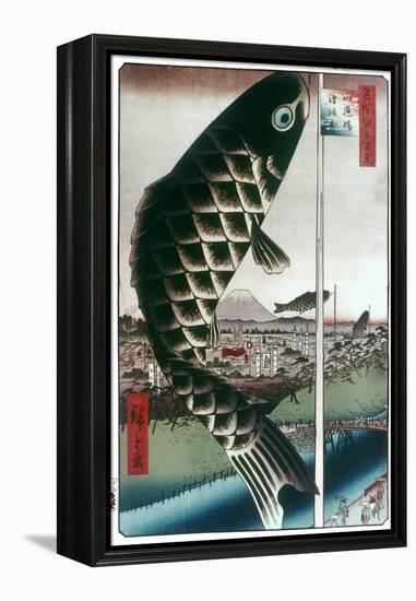 Hiroshige: Kites, 1857-Ando Hiroshige-Framed Premier Image Canvas