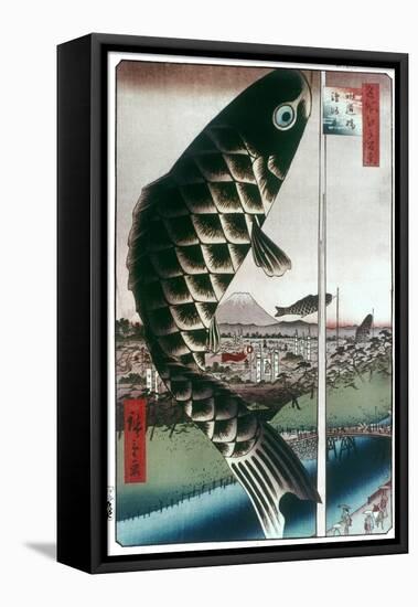 Hiroshige: Kites, 1857-Ando Hiroshige-Framed Premier Image Canvas