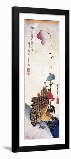 Hiroshige: Poppies-Ando Hiroshige-Framed Giclee Print