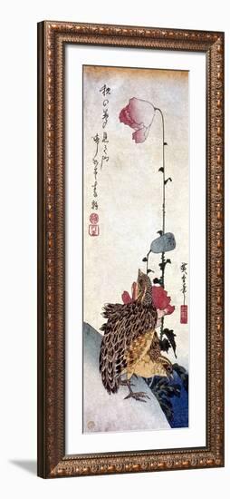 Hiroshige: Poppies-Ando Hiroshige-Framed Giclee Print