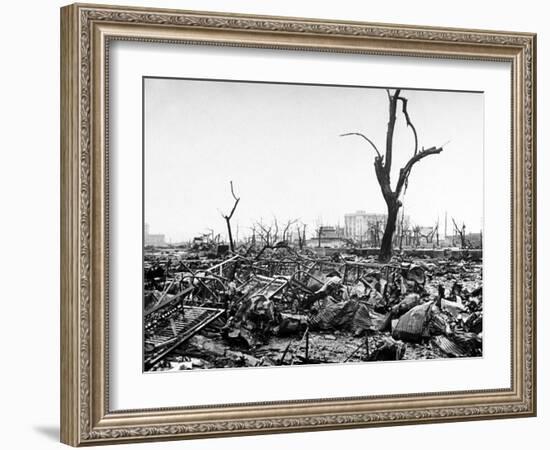 Hiroshima in Ruins Following the Atomic Bomb, Dropped at End of WWII-Bernard Hoffman-Framed Photographic Print